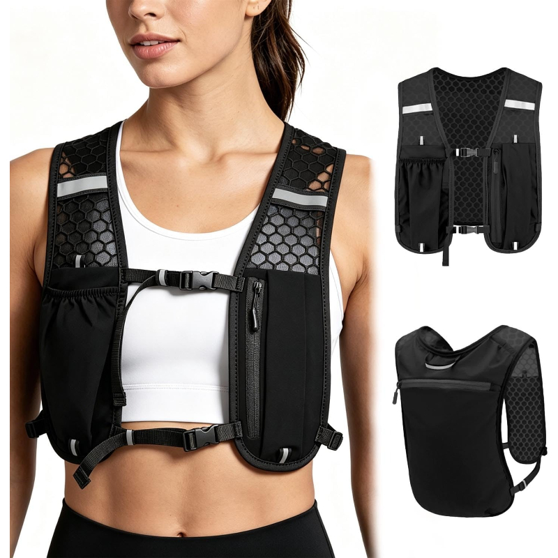 Cycling Gear Vest - Colete de Hidratação WOOJACK, Mochila Leve